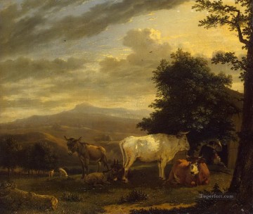 land vache âne Peinture à l'huile